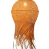Hanging Natural Bamboo Woven Pendant Light with Fringe