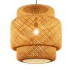 Handwoven Bamboo Pendant Light - Natural Beige