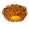 Woven Bamboo Bird Nest Pendant Light - Natural Beige