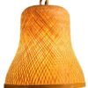 Handwoven Bamboo Bell-Shaped Pendant Light - Natural