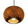 Hanging Natural Bamboo Woven Globe Pendant Light - Light