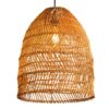 Wicker Rattan Pendant Light - Handwoven Beehive Ceiling Lamp Shade