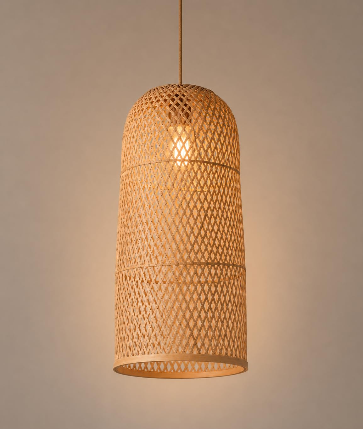 Hanging Natural Bamboo Woven Pendant Light