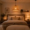 Hanging Natural Rattan Pendant Light - Dome Shape