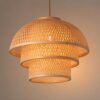 Hanging Natural Bamboo Woven Pendant Light - 3-Tier