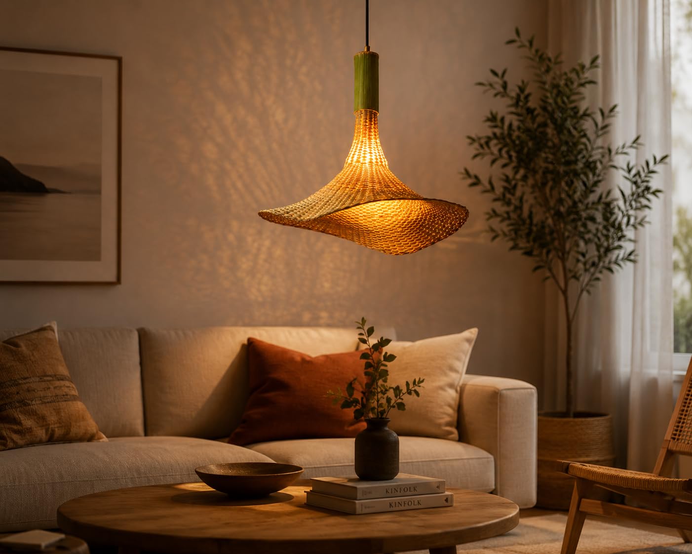 Umbrella Hanging Light - Woven Pendant Light