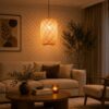 Woven Bamboo Pendant Light - Natural