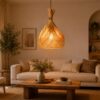 Handwoven Bamboo Pendant Light - Natural