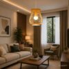Wooden Cage Pendant Light - Natural Wood Slatted Hanging Lamp