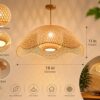 Handwoven Rattan Pendant Light - Bell Shape