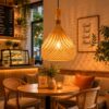 Handwoven Bamboo Pendant Light - Natural