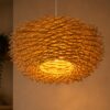 Woven Bamboo Bird Nest Pendant Light - Natural Beige
