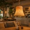 Handwoven Bamboo Bell-Shaped Pendant Light - Natural