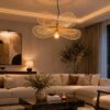 Handwoven Natural Rattan Pendant Light - Butterfly Design