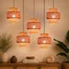 Woven Bamboo Pendant Light - Boho