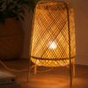 Woven Bamboo Table Light - Natural Rattan Weave
