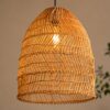 Wicker Rattan Pendant Light - Handwoven Beehive Ceiling Lamp Shade