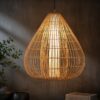 Hanging Natural Rattan Pendant Light - Teardrop Shape