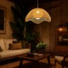Handwoven Rattan Pendant Light - Bell Shape