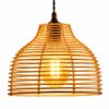 Rattan Pendant Light - Woven Cage Hanging Lamp