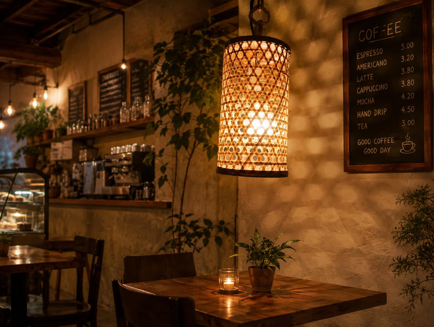 Hanging Light - Woven Cylindrical Pendant Light