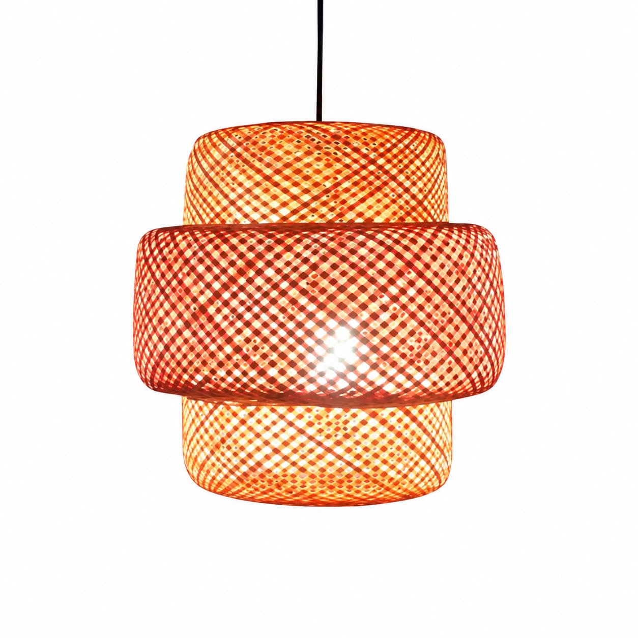 Woven Bamboo Pendant Light - Boho