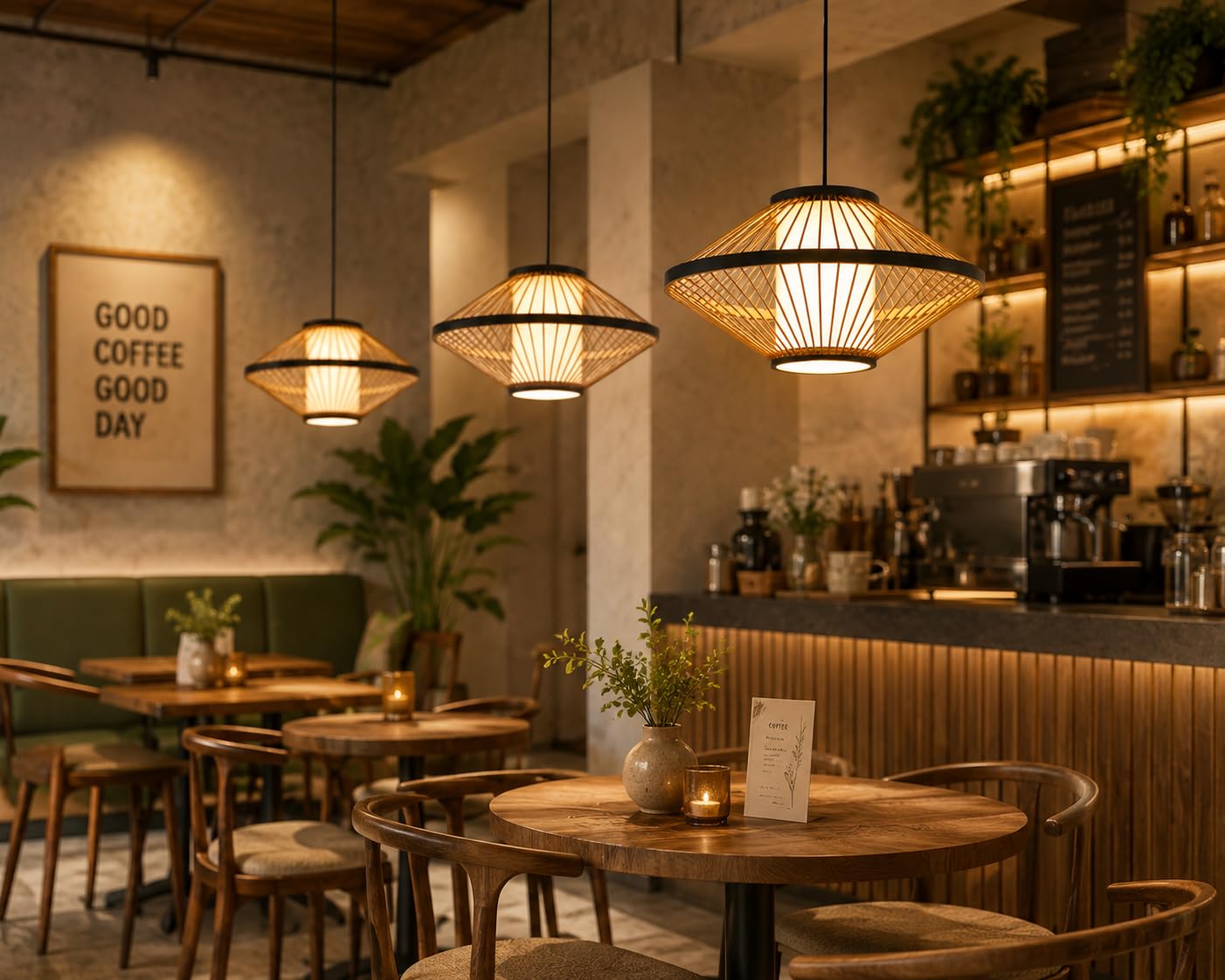 Bamboo Woven Pendant Light - Hanging Light