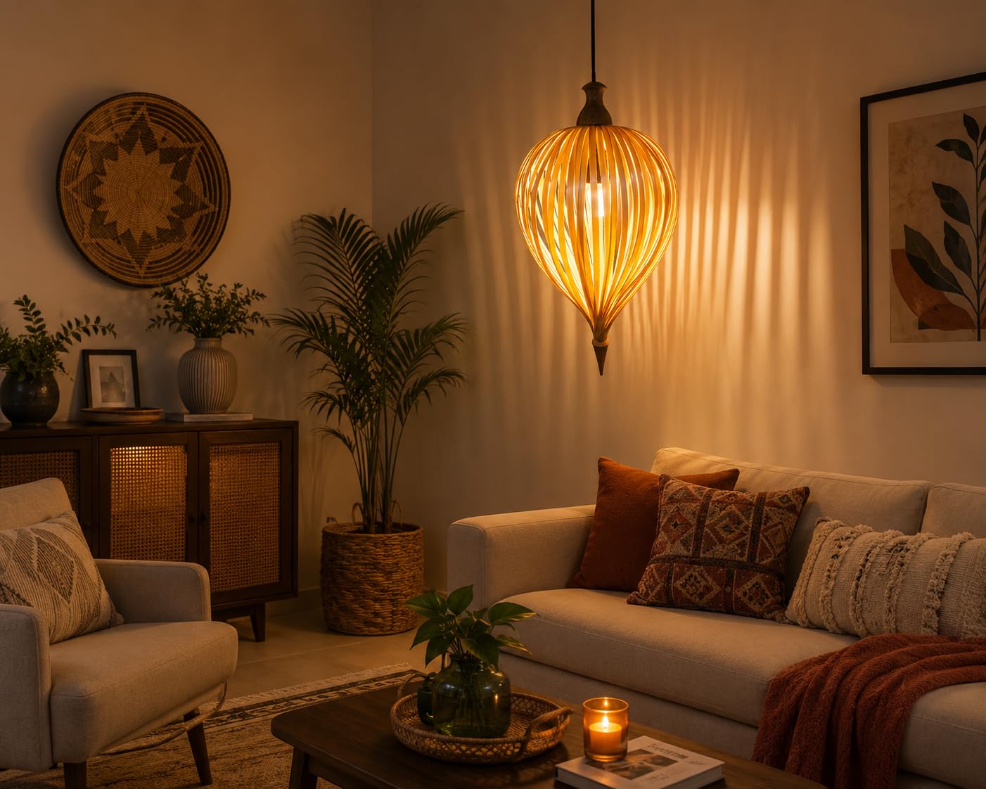 Hanging Light - Wooden Pendant Light