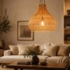 Rattan look Pendant Lamp Shade - Natural Rattan