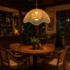 Handwoven Rattan Pendant Light - Bell Shape