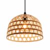 Woven Rattan Pendant Light - Dome Shape (8 inch Diameter)