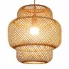 Handwoven Bamboo Pendant Light - Natural Wicker Rattan Ceiling Light