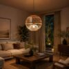Rattan Look Globe Pendant Light - Boho