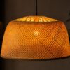 Woven Bamboo Pendant Light - Boho Dome Hanging Light Shade