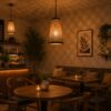 Hanging Natural Woven Bamboo Pendant Light with Fittings