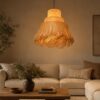 Handwoven Bamboo Pendant Light - Natural