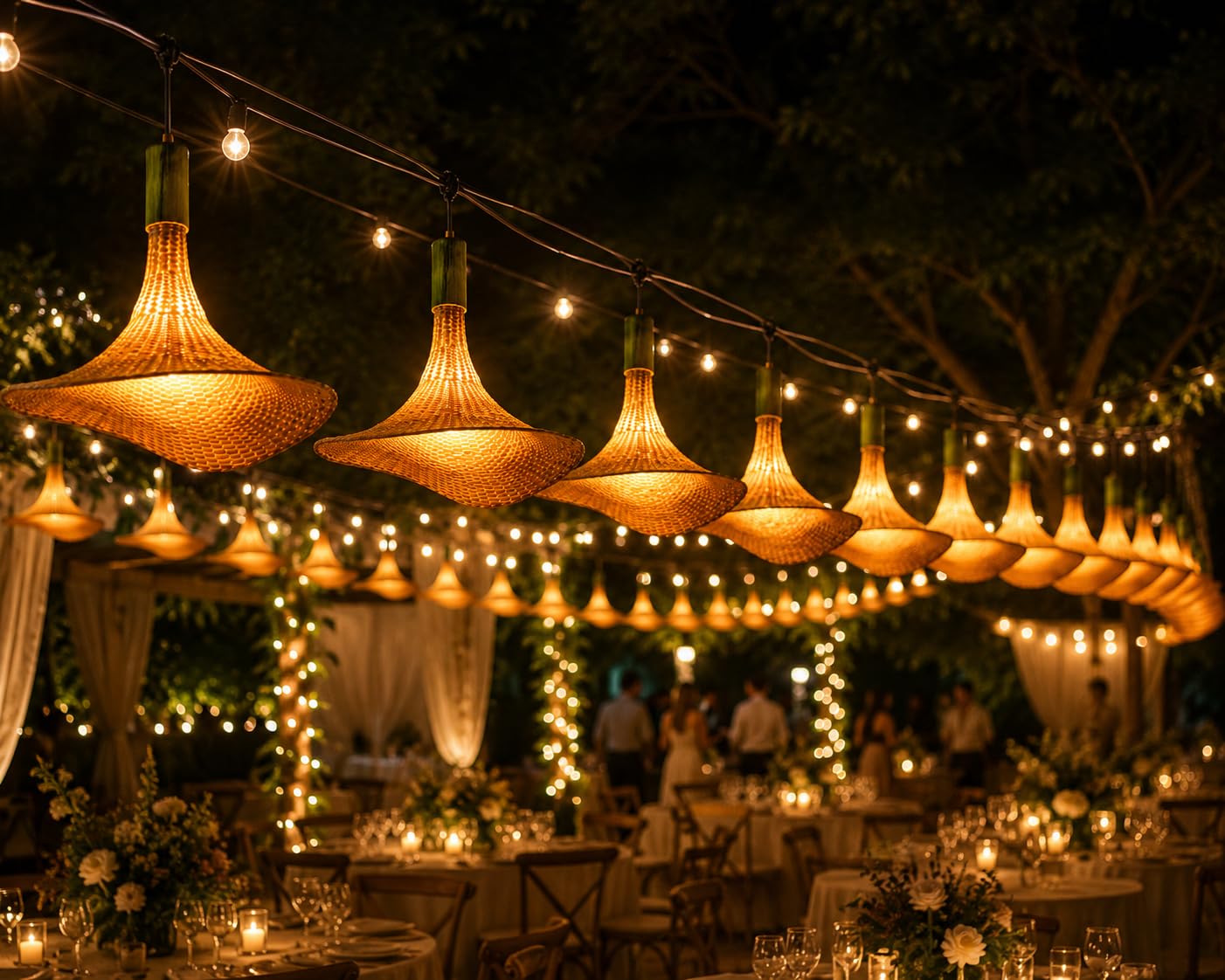Umbrella Hanging Light - Woven Pendant Light
