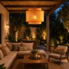 Three Stage Woven Pendant Light - Natural