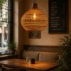 Rattan Look Pendant Light - Round Globe Shape