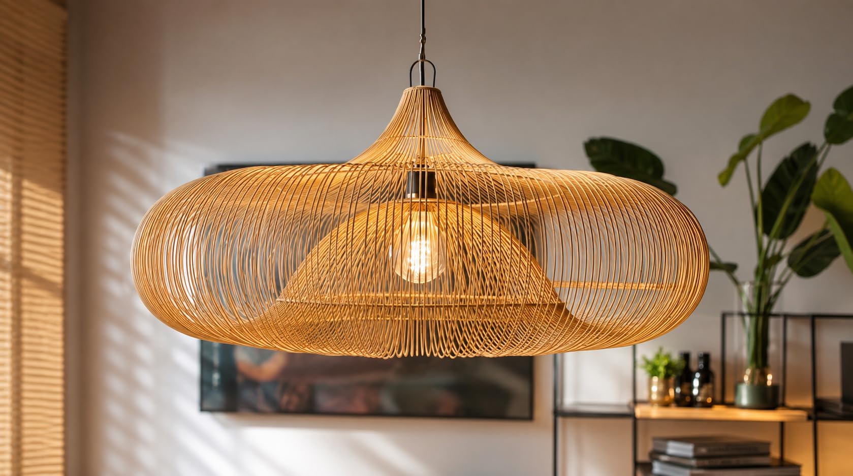 Woven Wire Pendant Lamp Shade - Natural