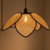 Rattan Woven Flower-Shaped Pendant Hanging Light - Boho