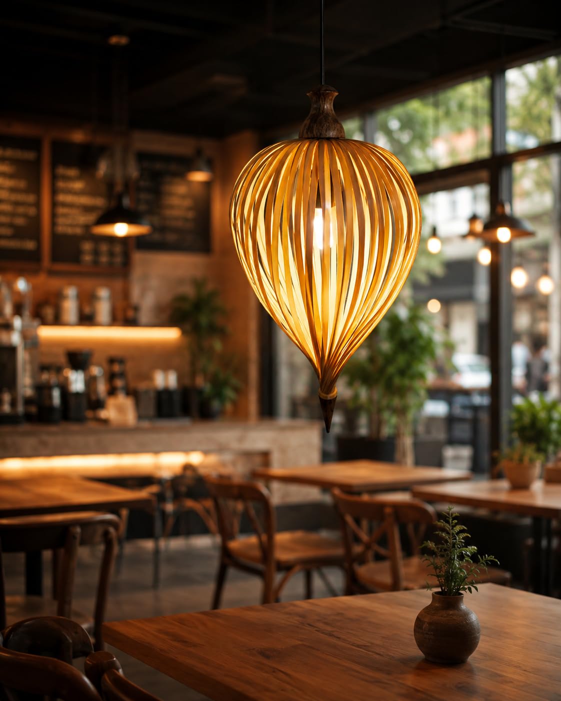 Hanging Light - Wooden Pendant Light