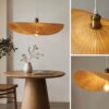 Woven Handwoven Bamboo Pendant Light - Natural Beige