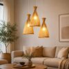 Rattan Woven Conical Pendant Light - Natural