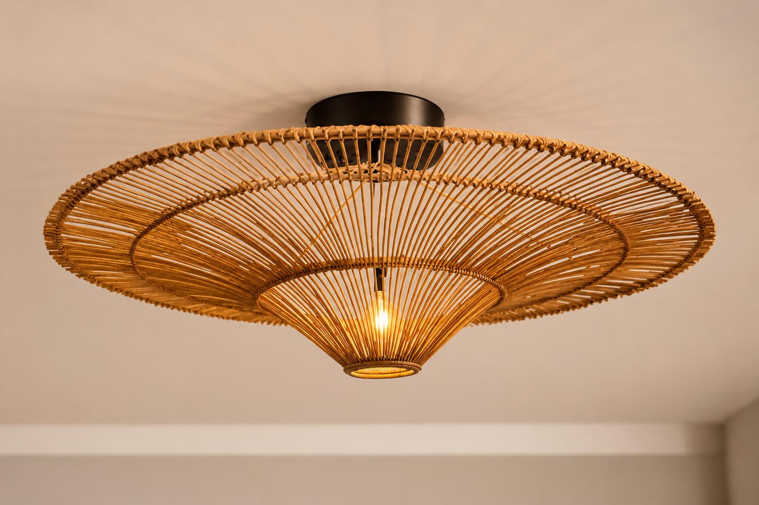 Rattan Look Light - Ceiling Light