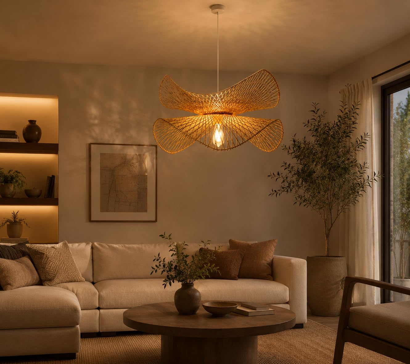 Butterfly Hanging Light - Woven Pendant Light