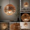 Rattan Look Globe Pendant Light - Boho