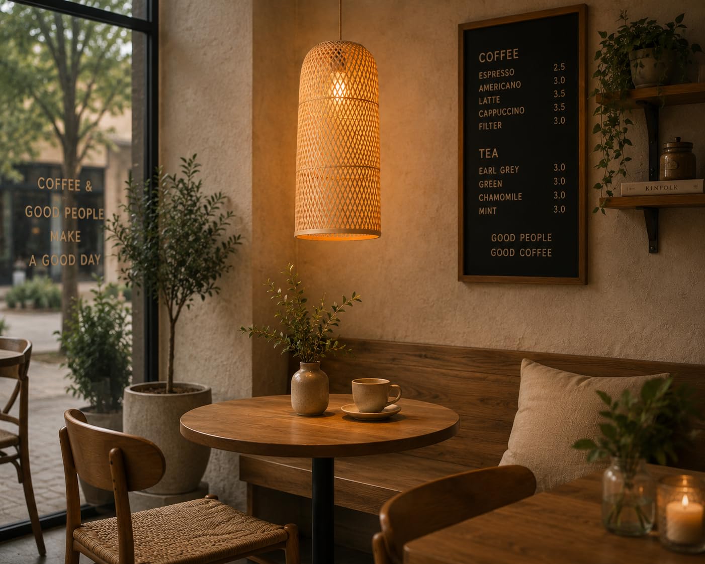 Hanging Natural Bamboo Woven Pendant Light