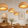 Woven Bamboo Pendant Light - Natural Rattan Hanging Light Shade