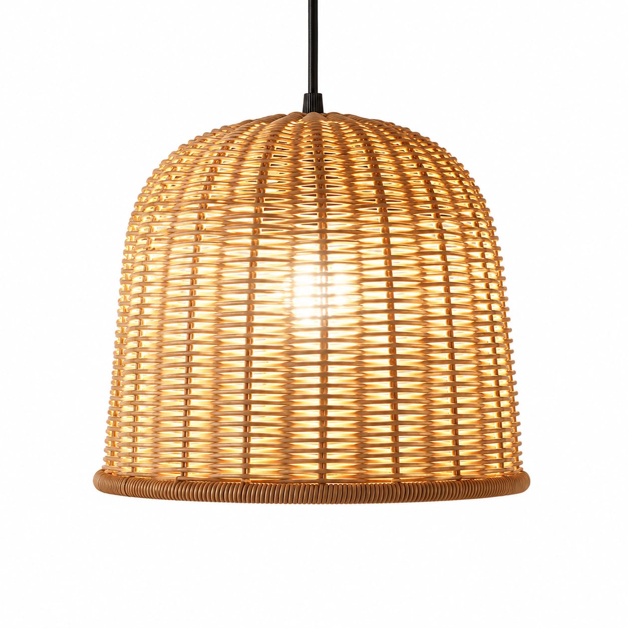 Rattan Flower Ceiling Light - Woven Flush Mount Lamp